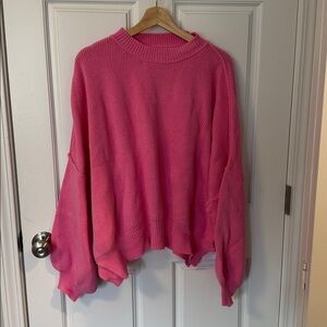 Emory Park Vibrant Pink Knit Top M